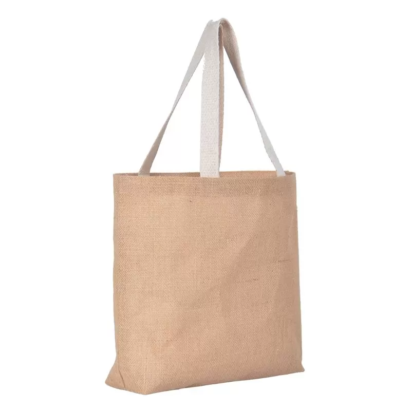 Sacoșă textilă din iuta cu maner din bumbac 39x30x10cm