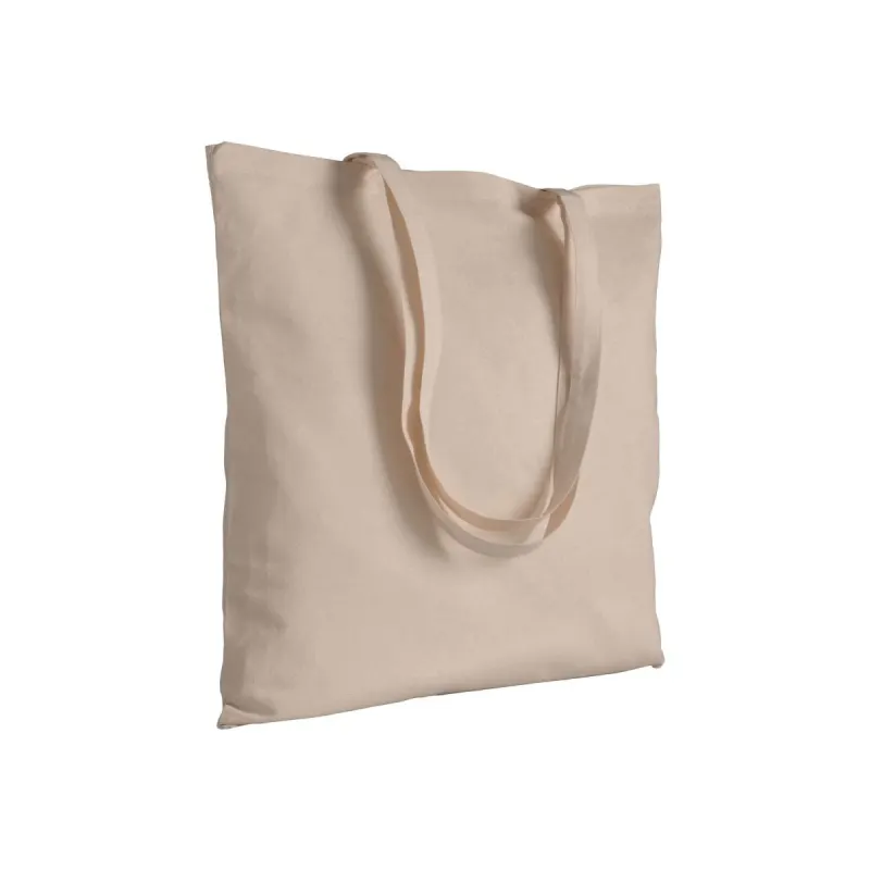 Pungă din bumbac de 180 g/m², cu mânere lungi – cu logo-ul firmei