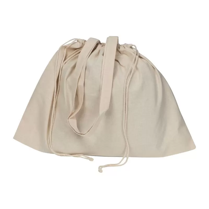Sacoșă textilă mare din bumbac organic cu mânere lungi si snur strangere 180 g/m²